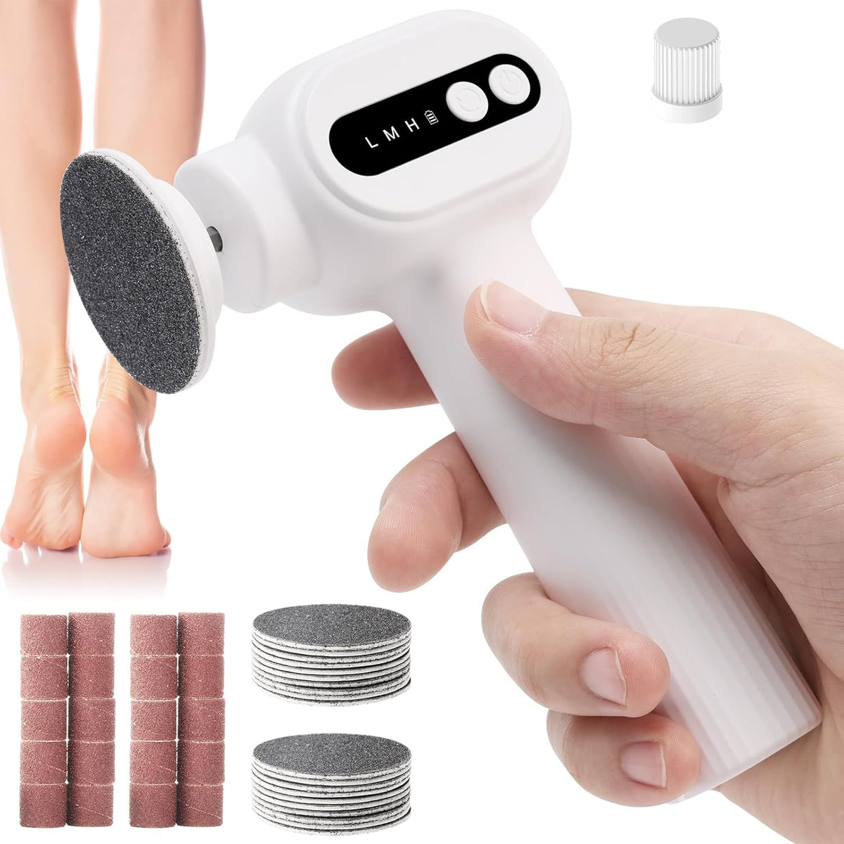 Electric Callus Remover for Feet, 2 in 1 Electric Foot File Grinder, Rechargeable Cordless Foot
