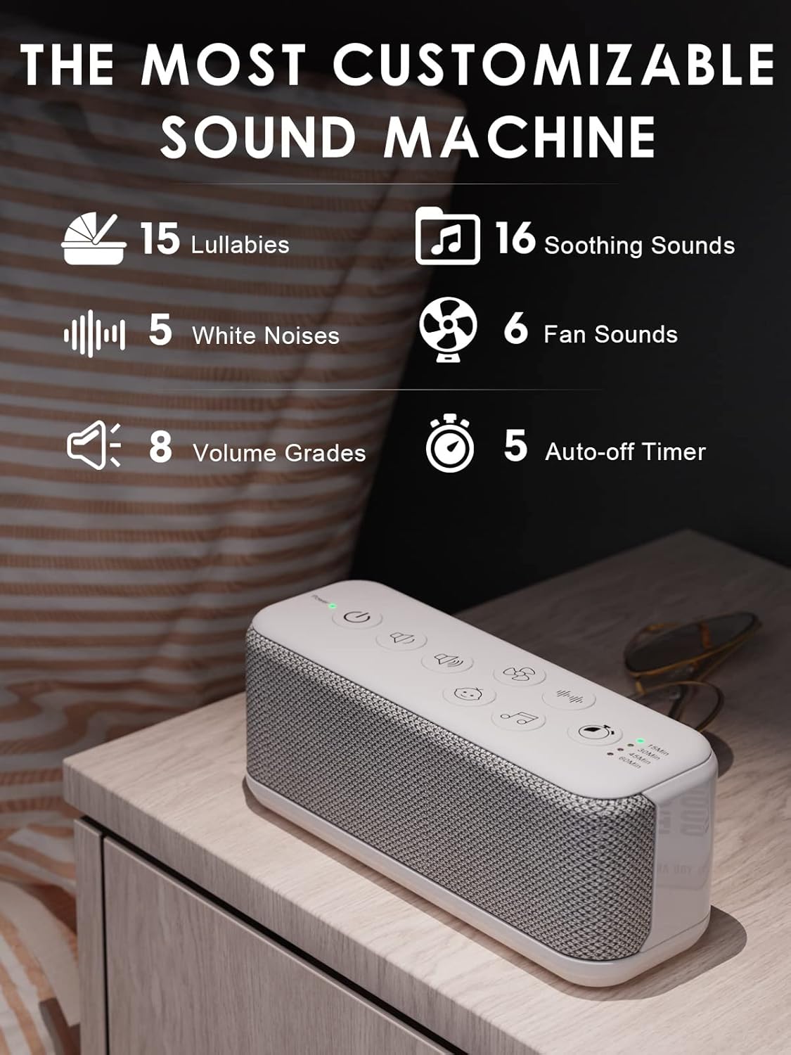OnLyee White Noise Machine for Office Privacy & Noise Canceling, USB Rechargeable Sound Machine for