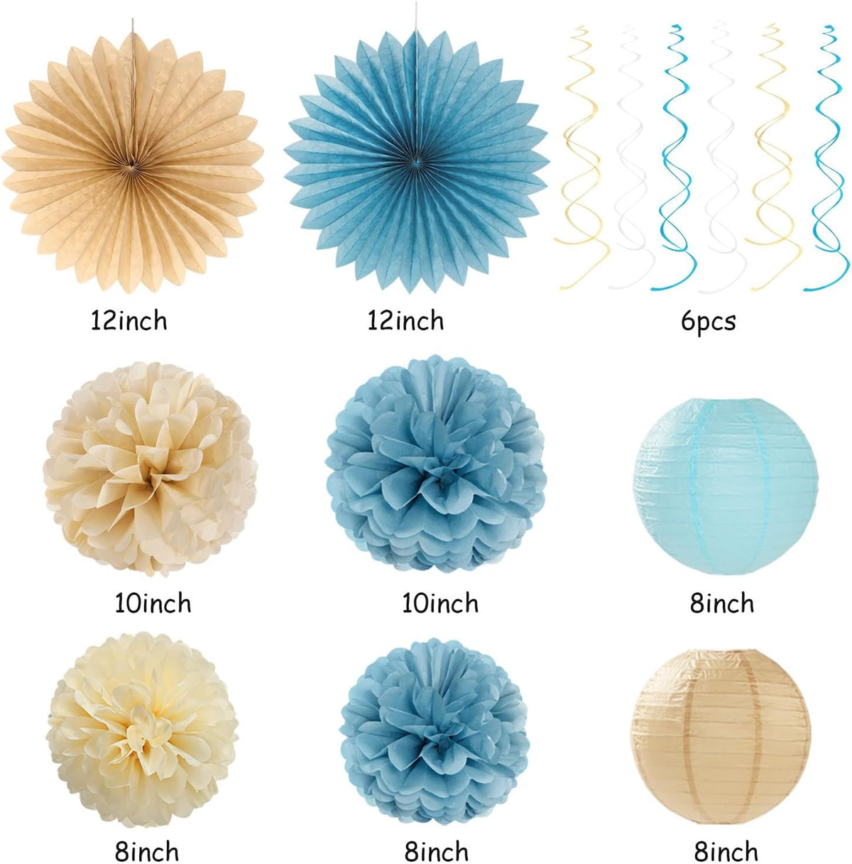 Light-Dusty Blue Beige-Champagne Baby-Shower Party-Decorations - 31pcs Welcome Home Banner Sign,Boy