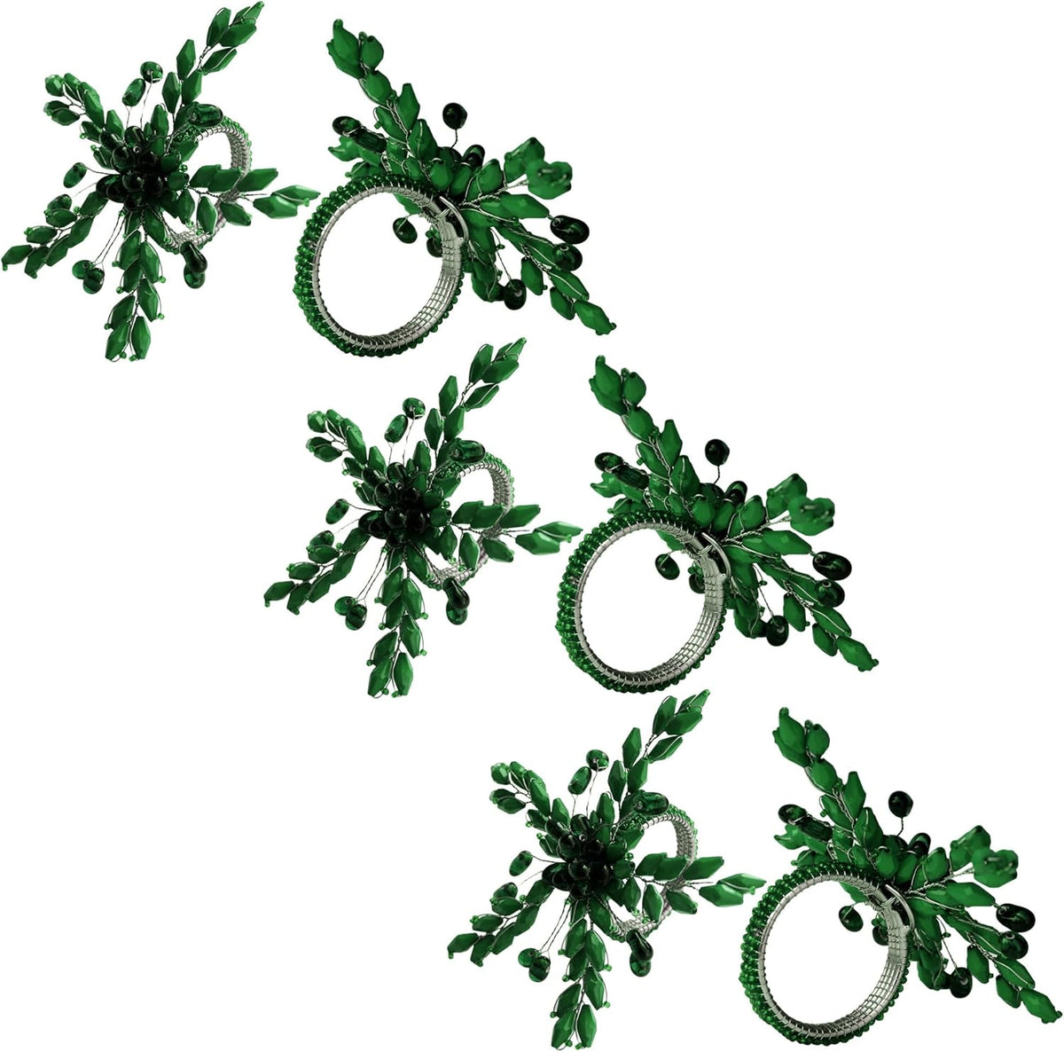Napkin Rings Set of 12 for Dining Table Decoration Parties Everyday Metal Napkin Holder Leaf Dark