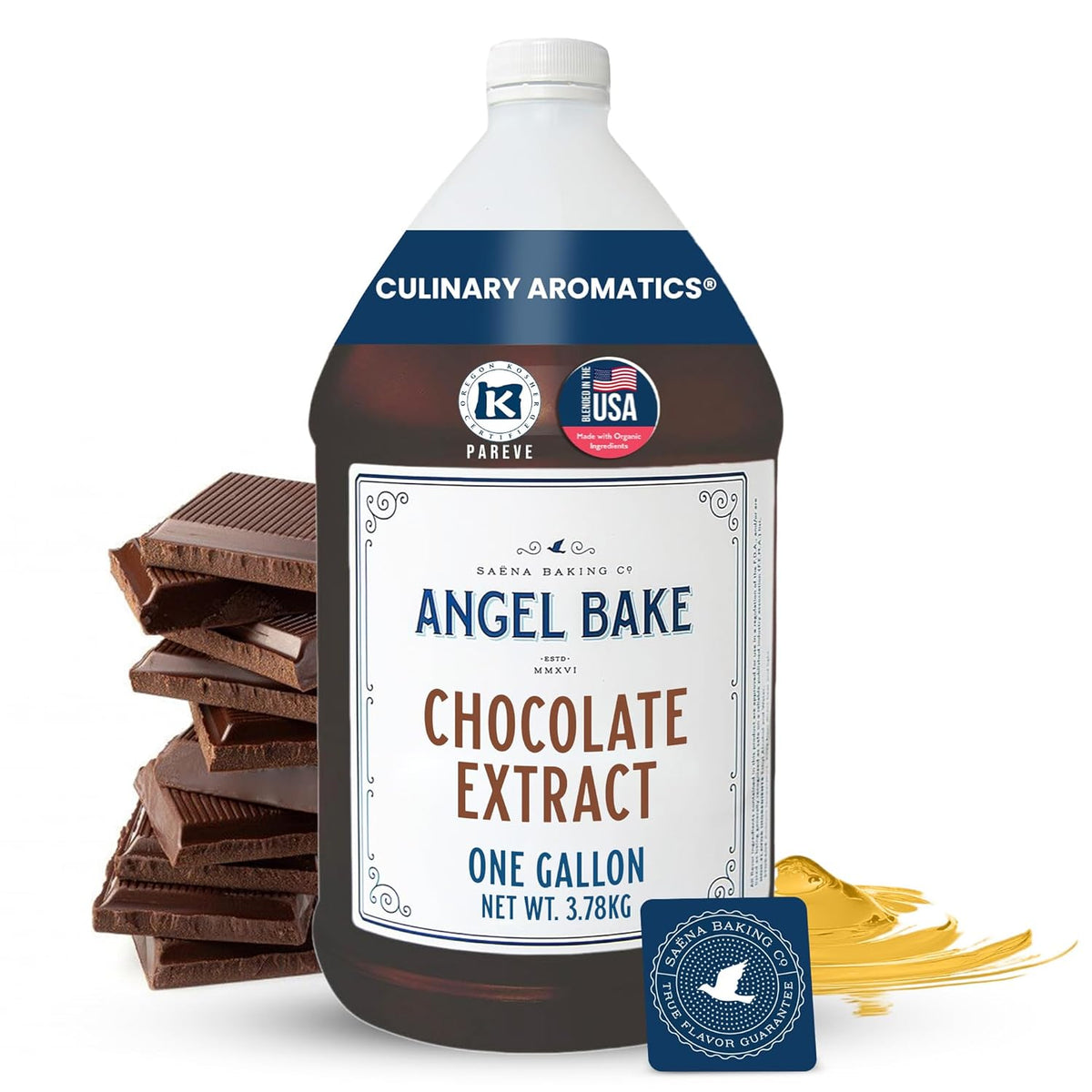 Pure Chocolate Extract, 1 Gallon - Natural Essence for Beverage Formulations, Bulk Manufacturing