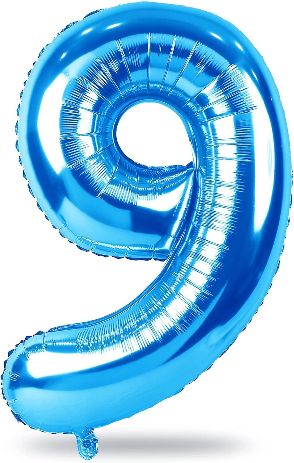 Blue Number 9 Balloons, 40 Inch 9th Birthday Foil Balloon for Boys, Giant Self Inflating Helium