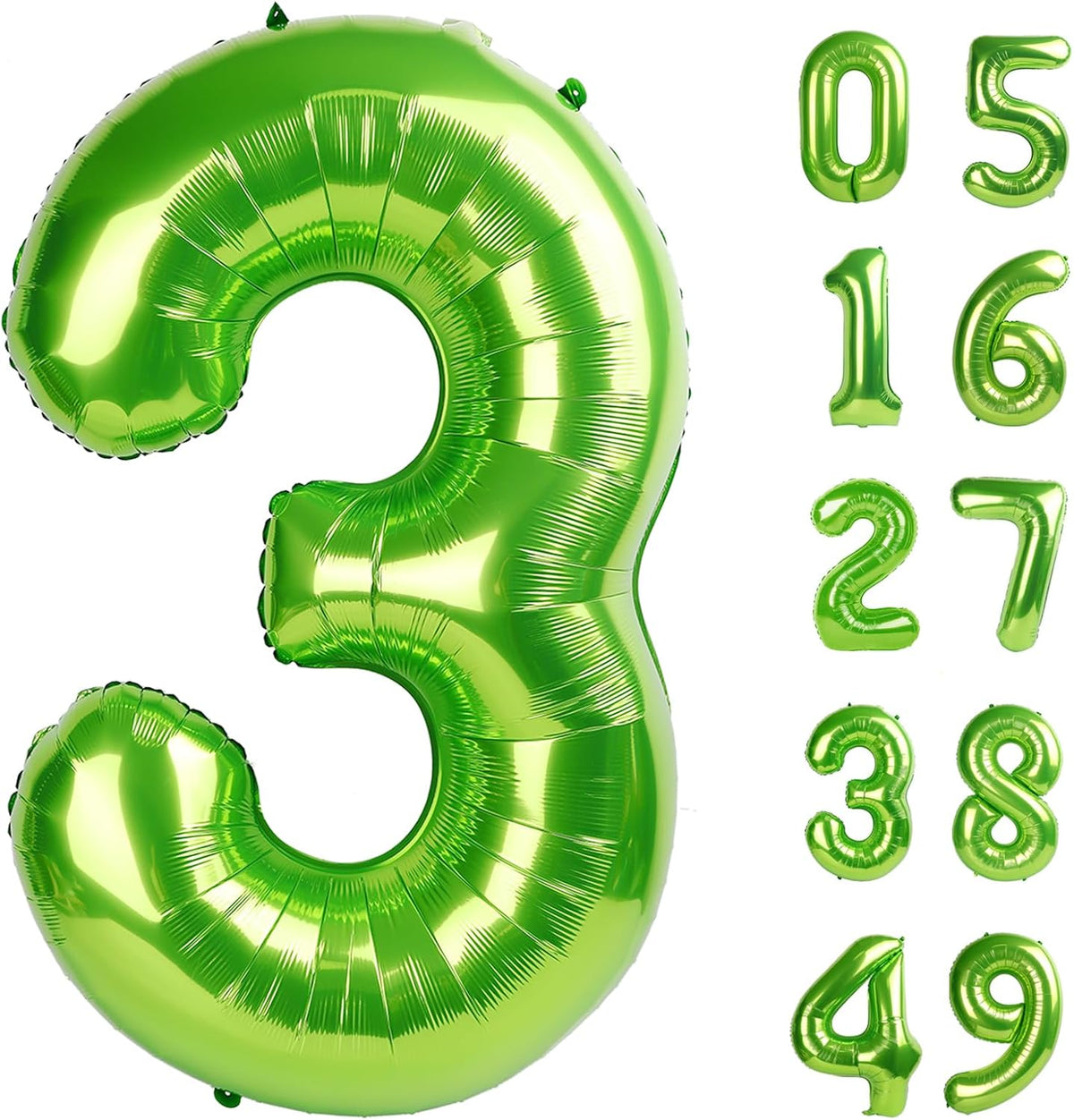 40 Inch Light Green 3 Large Number Balloon, 3 13 23 30 33 36 Light Green Birthday Party
