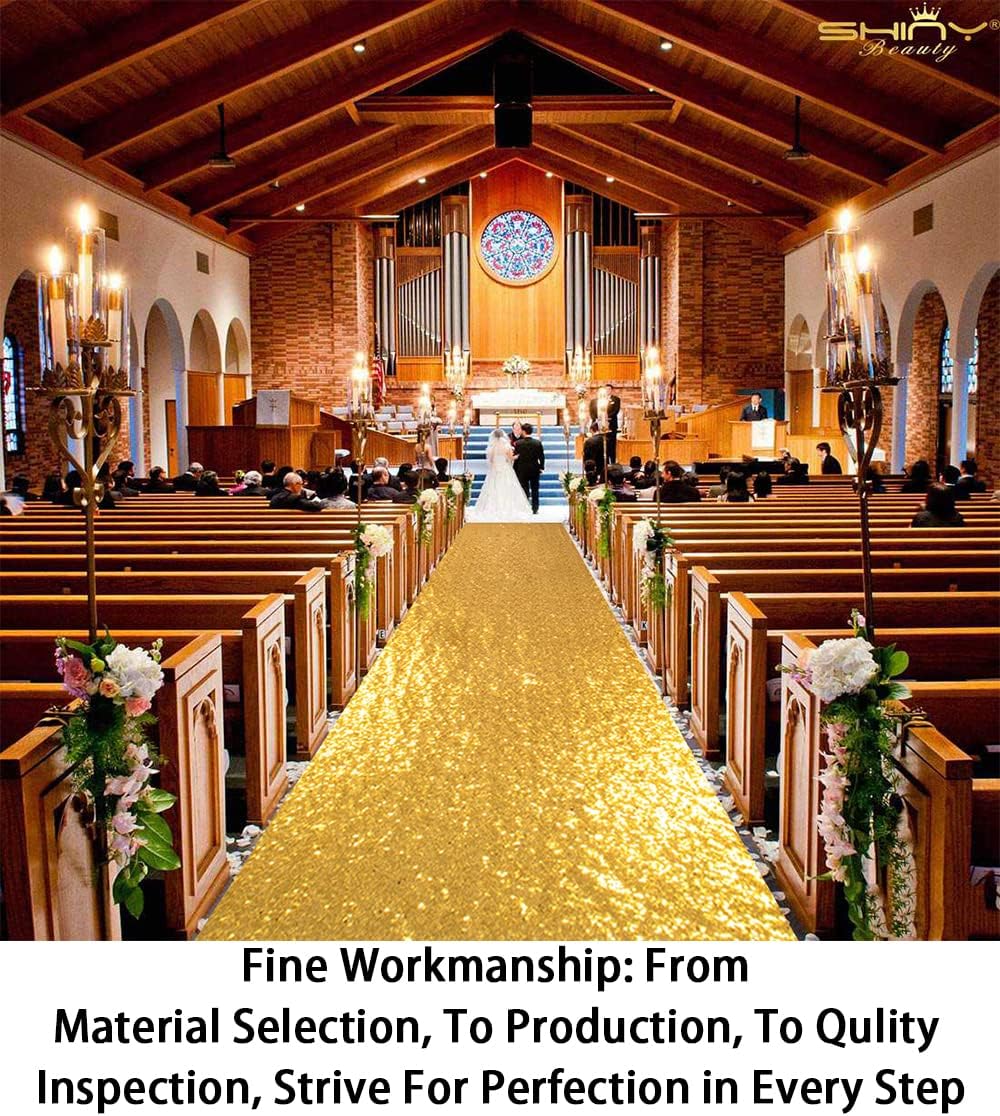 ShinyBeauty Aisle Runners for Weddings Sparkling Aisle Runner Decoration of Beach/Church Wedding