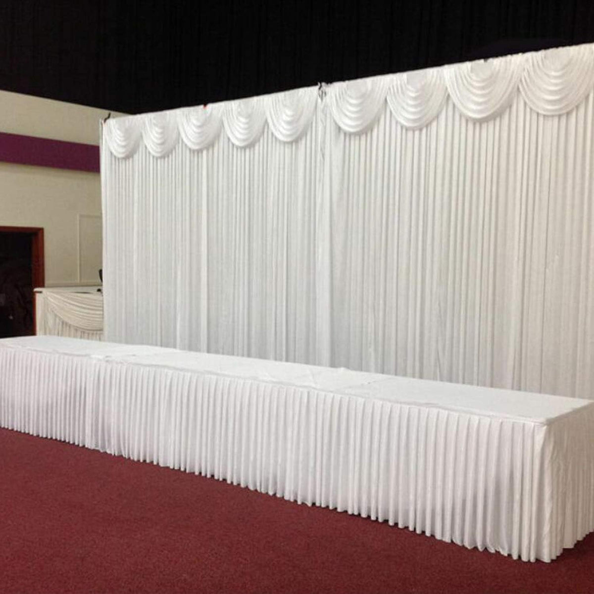 MYOYAY Luxury Ice Silk Backdrop Curtains 10x10ft Wedding Stage Backdrop Drapes Silk Fabric Curtain
