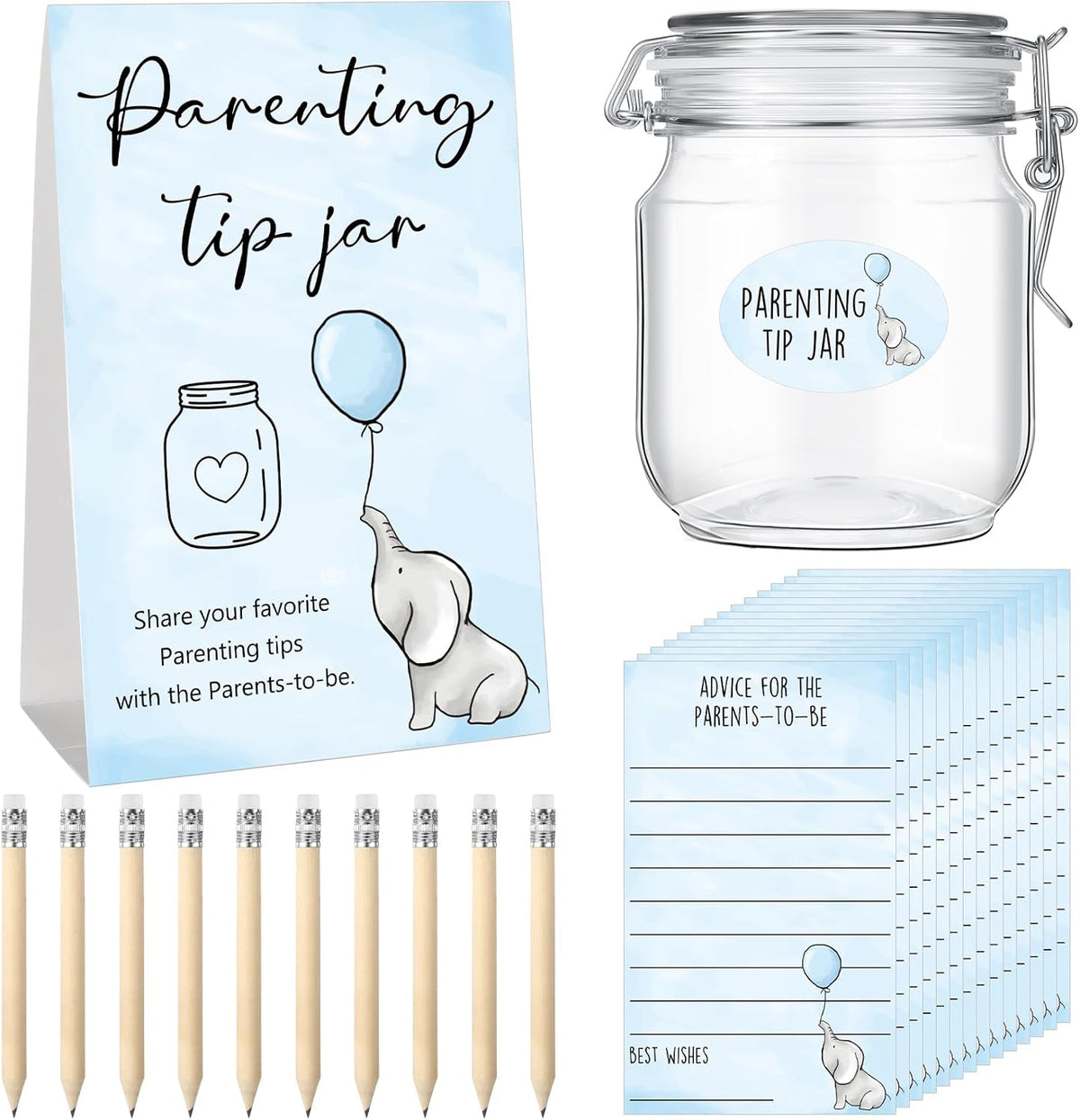 Roowest Baby Shower to Baby Advice Cards for New Parents to Be - Tip Jar Sign for New Parents 60