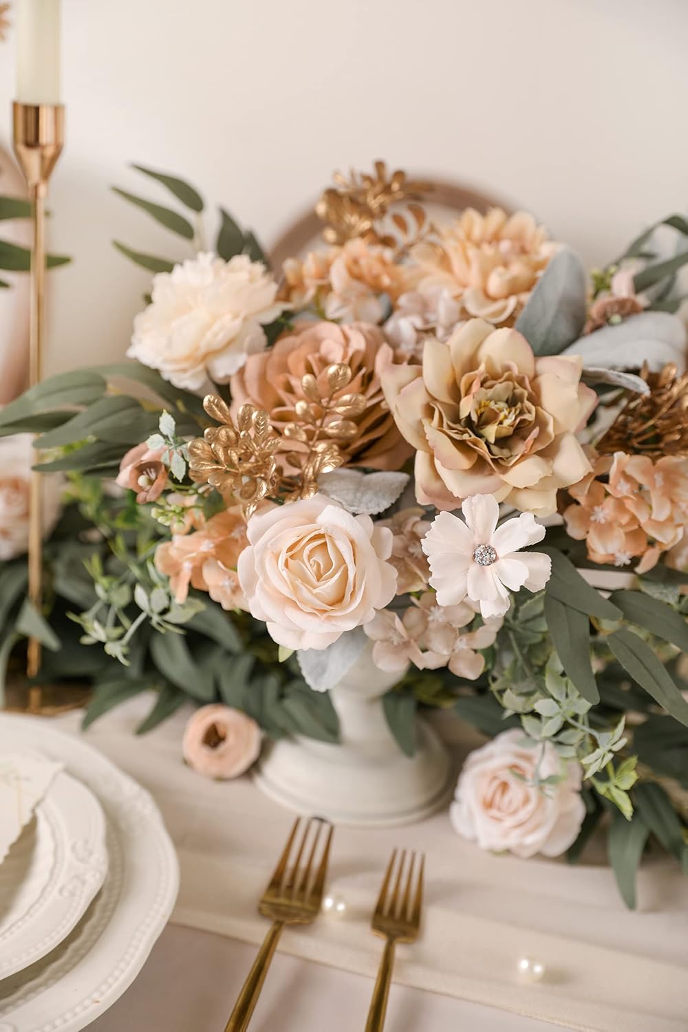 Serra Flora Artificial Flowers Combo Box Set Faux Flowers Bulk Flower Leaf with Stems for DIY
