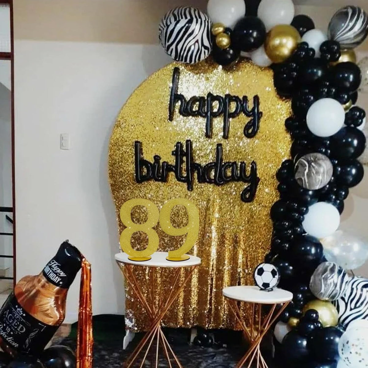 TONIFUL 11.8 Inch Gold Glitter Numbers Table Centerpieces 0-9 Birthday Party Decorations,Shining