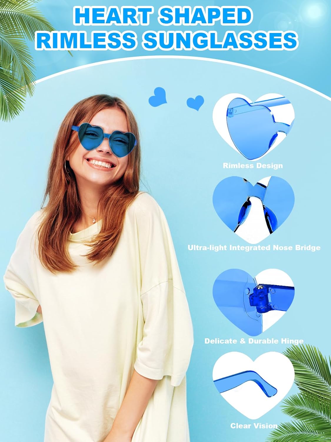 12 Pairs Heart Shaped Sunglasses for Women Colorful Glasses Fun Trendy Transparent Heart Sunglasses