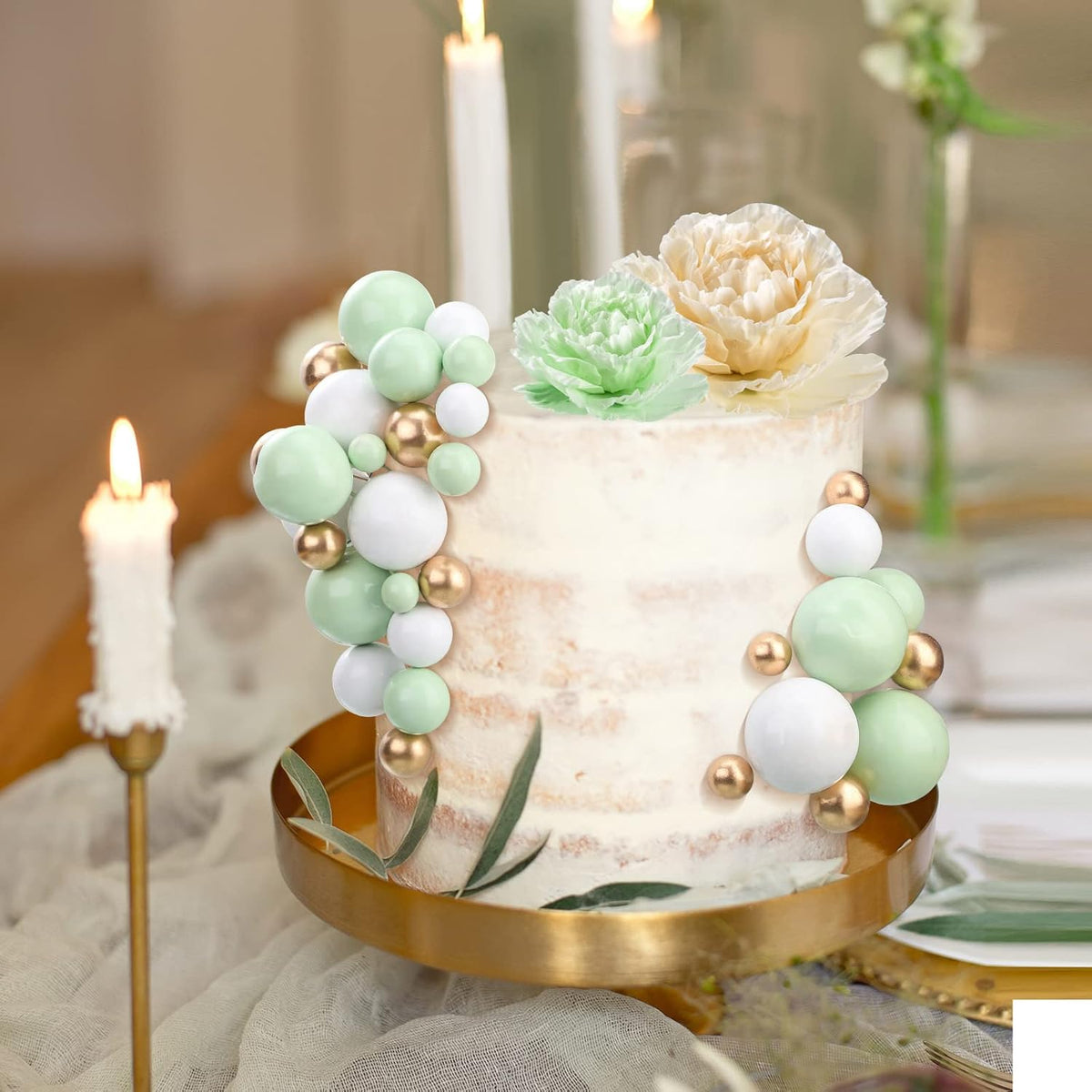 108 Pcs Balls Cake Topper DIY Cupcake Insert Foam Balloons for Cake Baking Wedding Anniversary