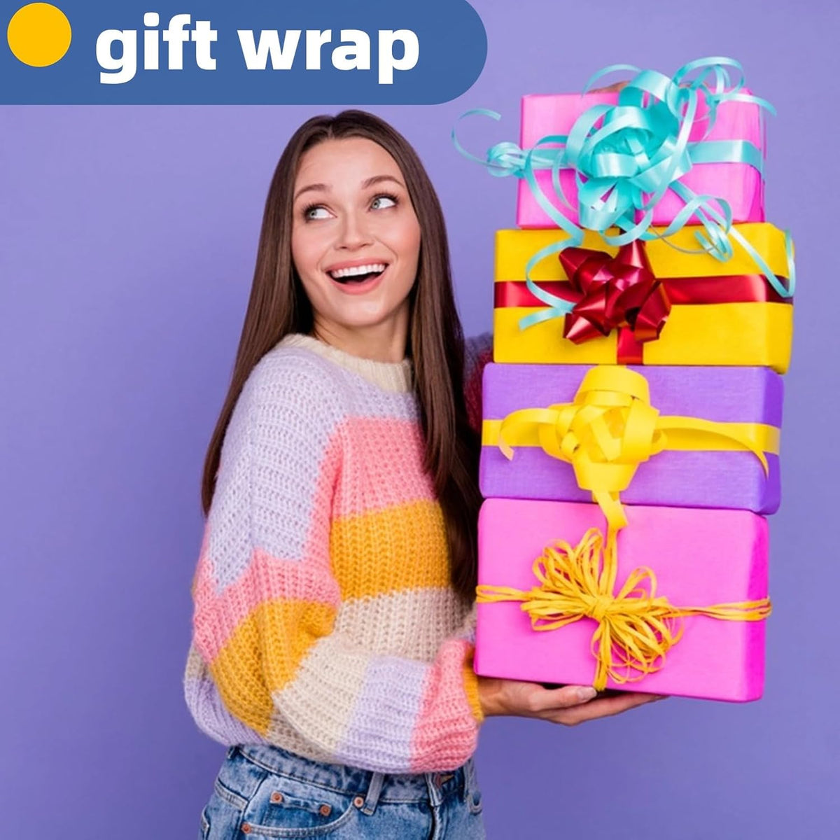 Purple Wrapping Paper, 15"x900" (75FT) Art Craft Construction Bulletin Board Decorative Paper Roll