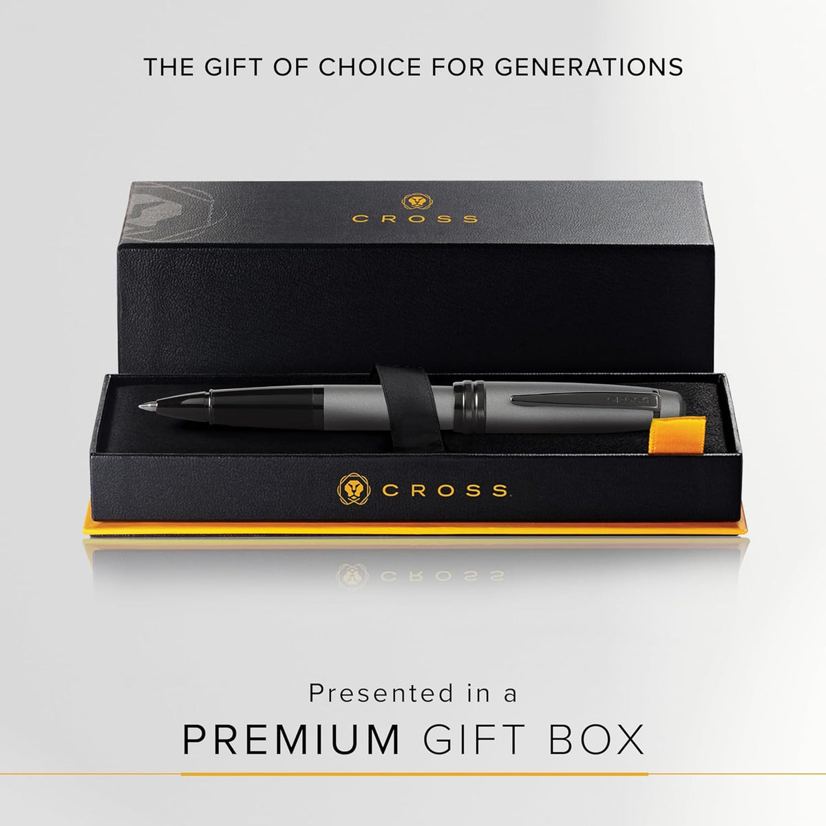Cross Bailey Refillable Rollerball Pen Presented in a Premium Gift Box - Medium Point, Black Ink