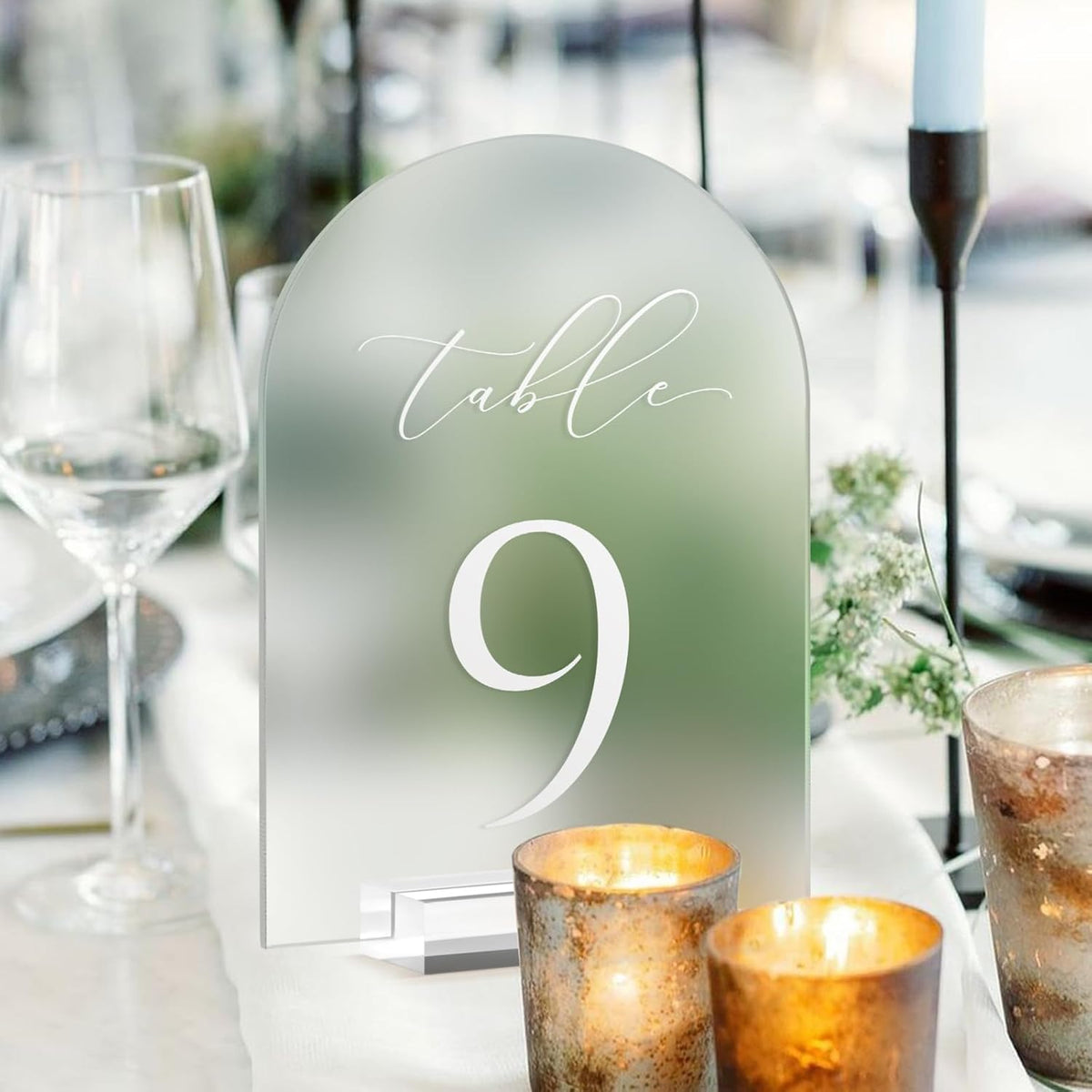 JINMURY Frosted Arch Table Numbers for Wedding, 5x7 Inch Arched Acrylic Table Numbers 1-20 with