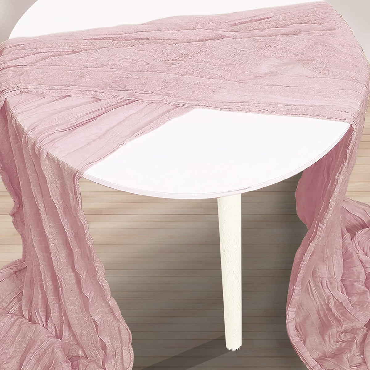 1 Pack Dusty Pink Cheesecloth Table Runner 35x120 Inch 10Ft Rustic Gauze Cheese Cloth Table Runner