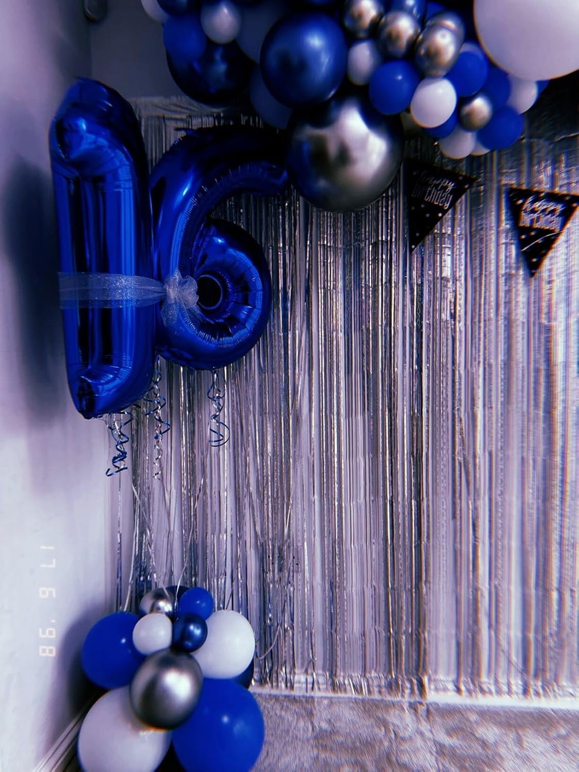 40 Inch Night Blue Large Number 4 Balloons, Giant Foil Number Four 14 24 34 40 44 Balloons, Night