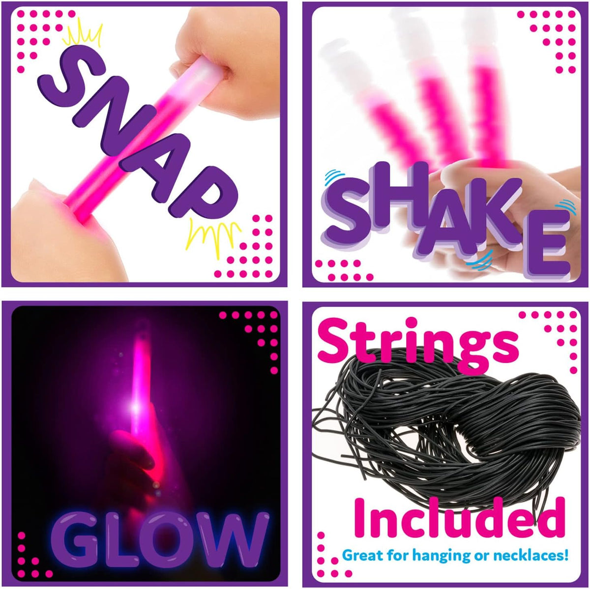 PartySticks Glow Sticks Party Supplies for Kids and Adults (50pk Assorted) - 6 Inch Bulk Glow Light