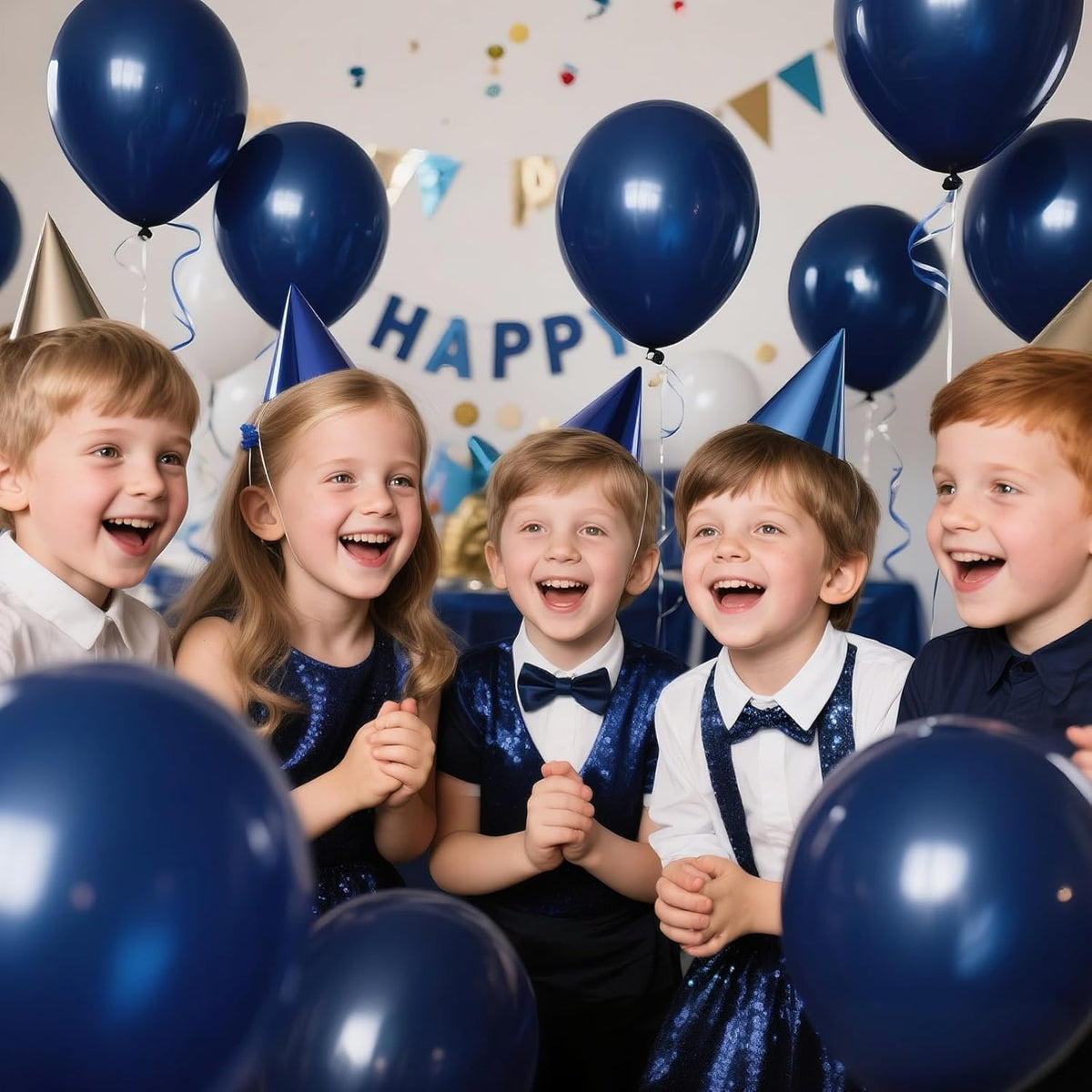 KAWKALSH Navy Blue Balloon 12 Inch, 110pcs Latex Party Balloons Helium Bright Color for Birthday