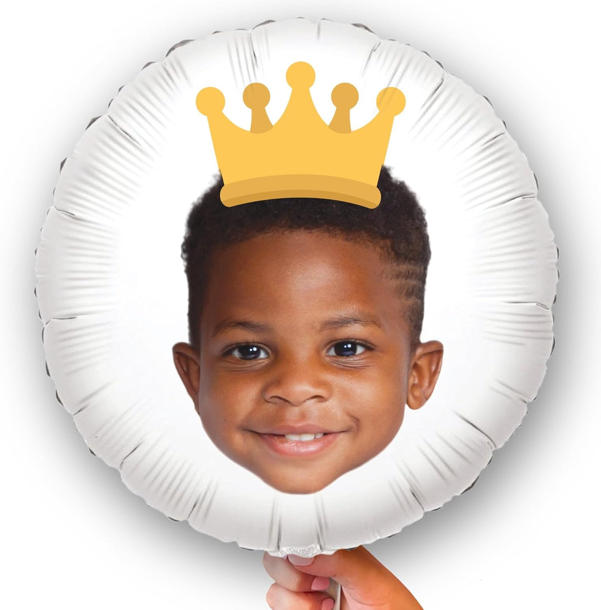 Big Dot of Happiness Personalized Crown Fun Face Photo Balloon, Kids Royal or Princess Birthday
