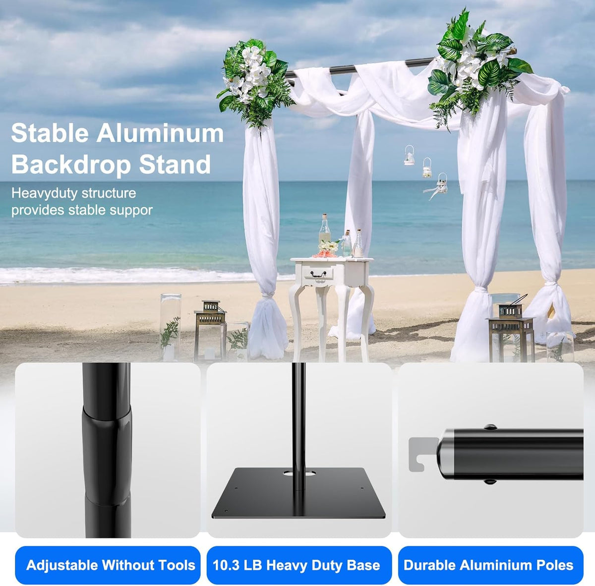 Pipe and Drape Backdrop Stand Kit Backdrop Stand For Parties 10x10 FT Adjustable Photo Backdrop