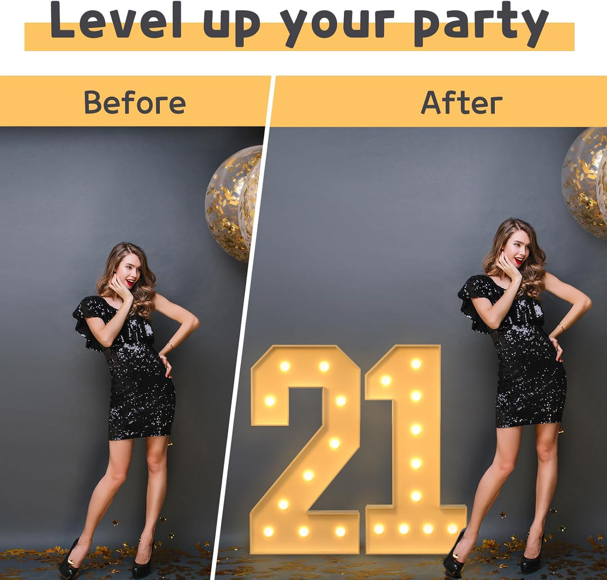 imprsv 4FT Marquee Numbers,DIY Light Up Numbers for 30th Birthday Decorations, Party Party