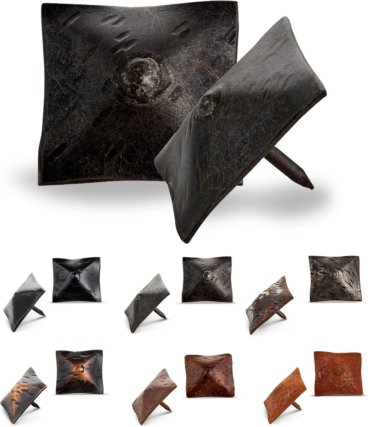 10 Pack 1.5" Square Head Iron Clavos Decorative Nails – Sealed Unfinished – Handmade Rustic Square
