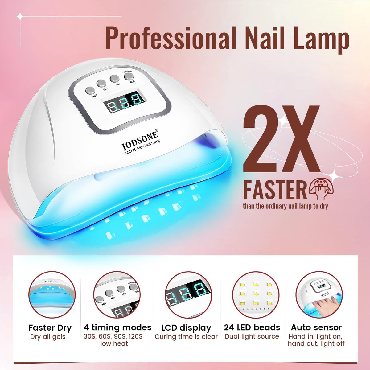 JODSONE Gel Nail Polish Kit with U V Light 32 Colors Gel Polish Nail + 4 Functional Adhesive