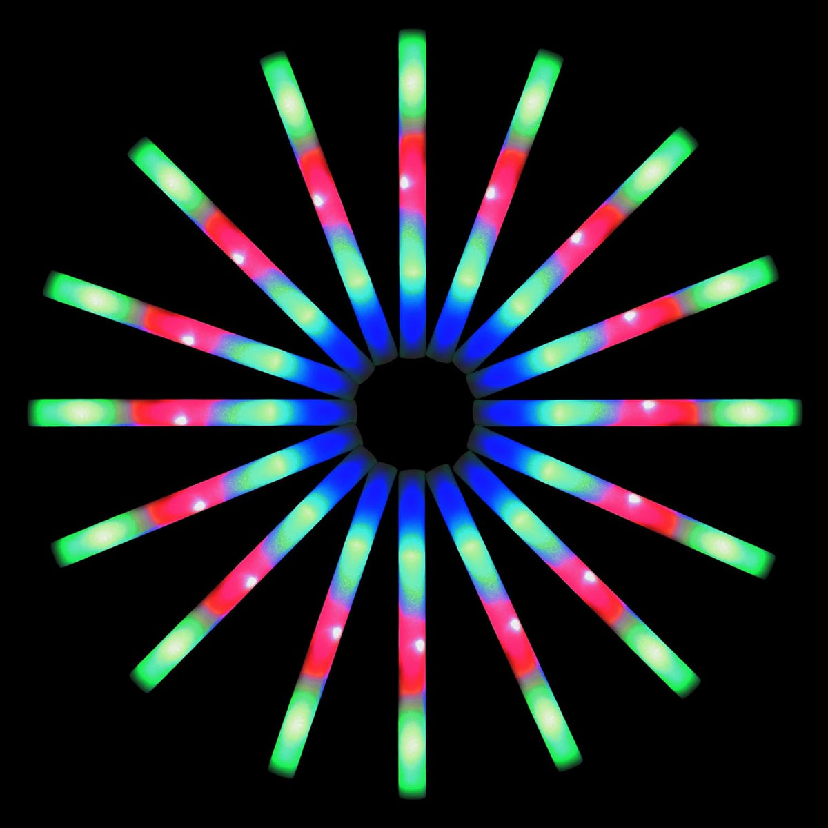 100 LED Foam Sticks Lights - Party Batons Wand for Weddings, Birthdays, DJ, Concerts, Festivals
