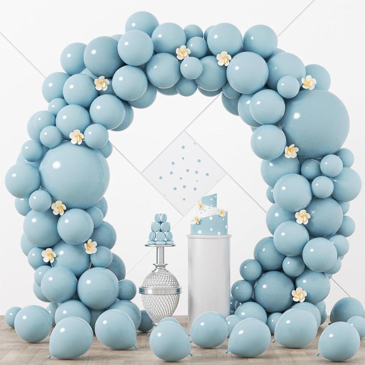 90pack Aqua Balloons Different Size 18/12/10/5 Inch Aqua Balloon Garland Arch Kit for Graduation