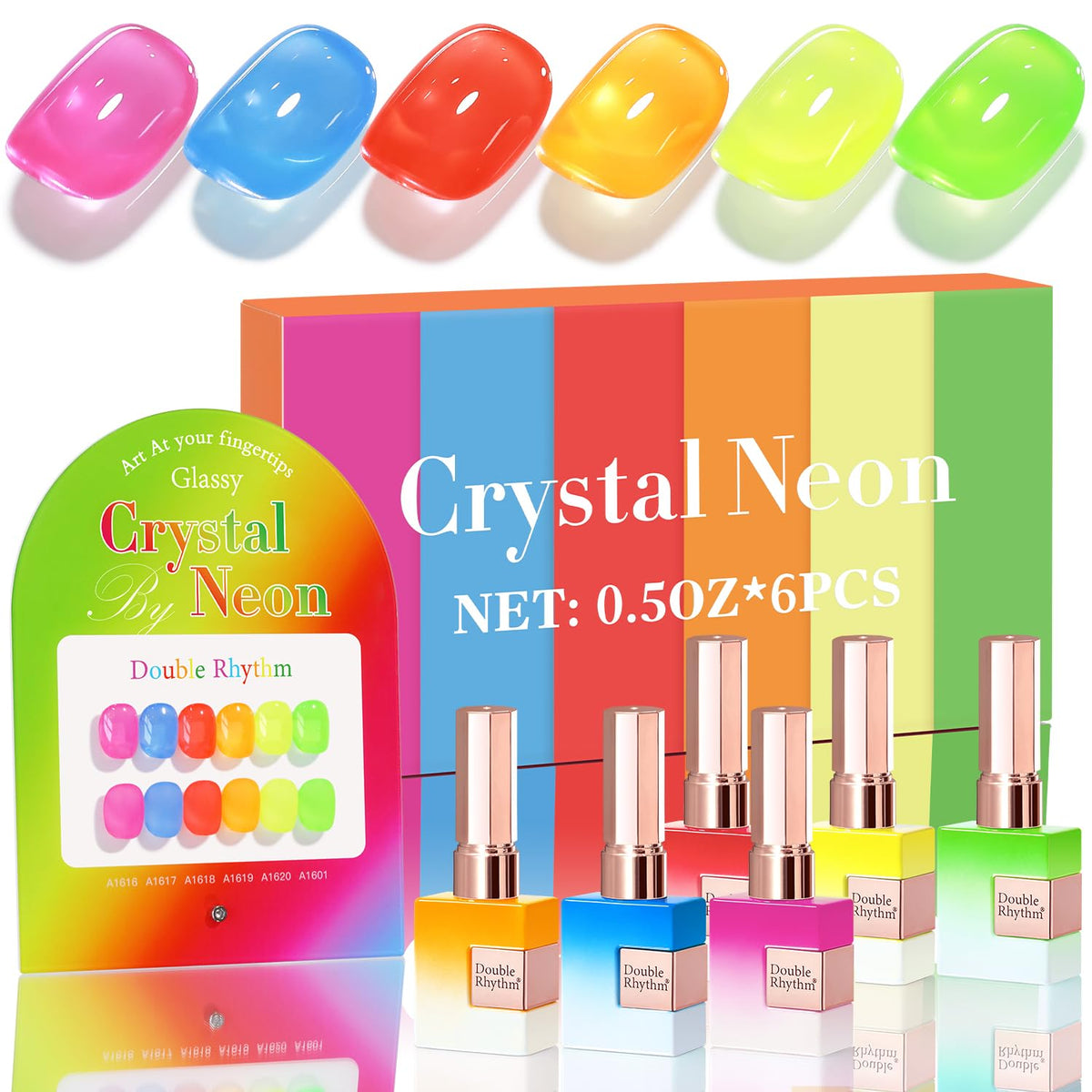 Double Rhythm 6 Pcs 15 ML Gel Polish Set Same Color Same Bottle Soak Off Gel Polish Kit Nail Art
