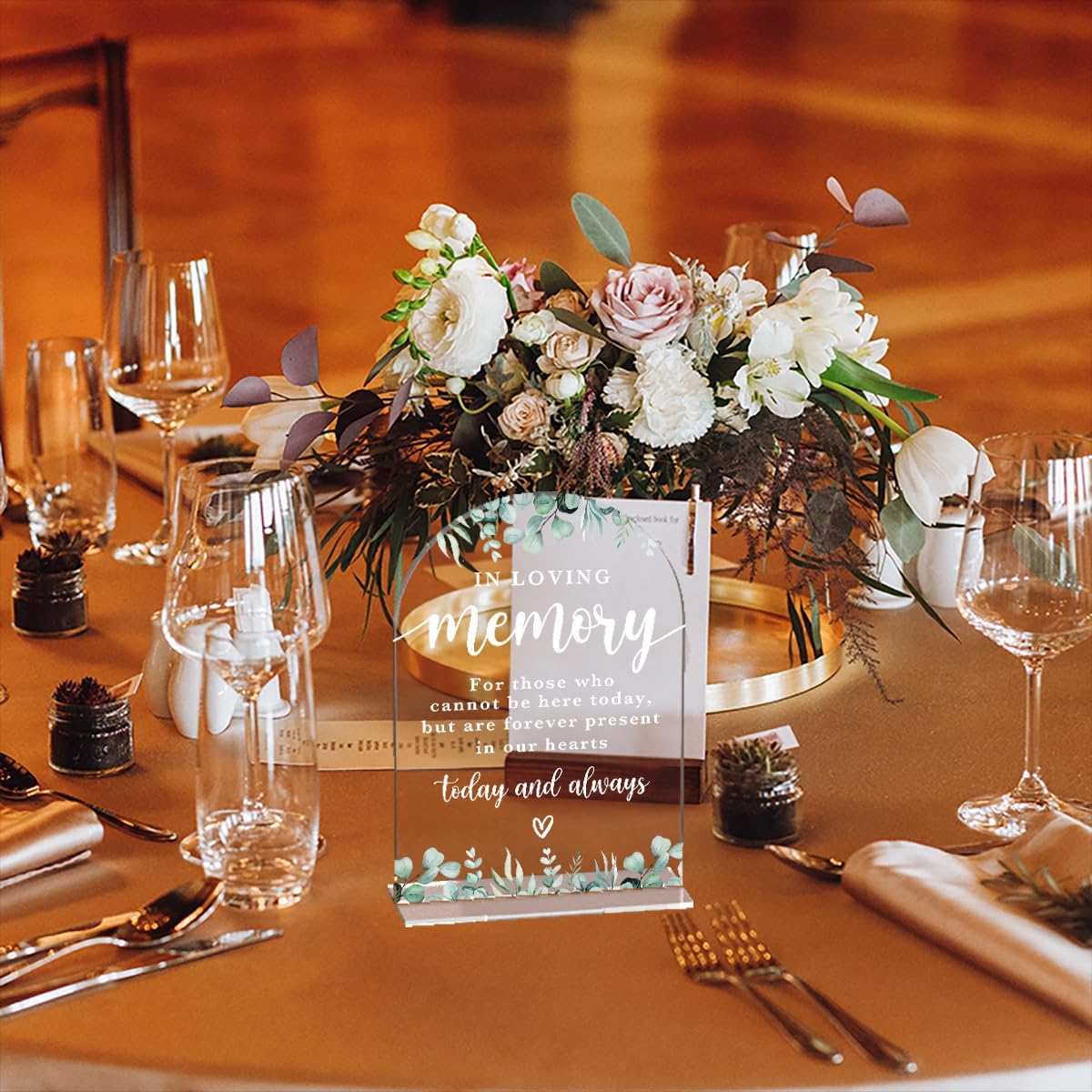 In Loving Memory Acrylic Wedding Sign Memory Table Sign Modern Calligraphy Arch Acrylic Table Top