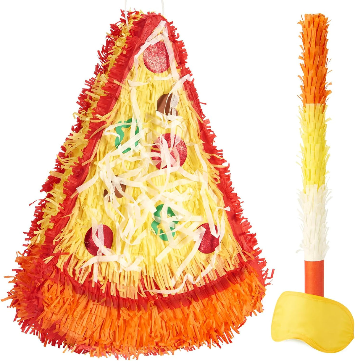 Wernnsai Pizza Piñata - Pizza Decorations For Kids Food Themed Birthday Party Piñata With Blindfold