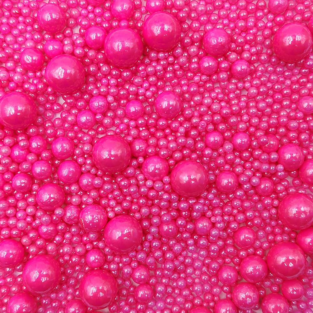 Edible Rose Pink Sugar Pearls Candy Sprinkles 120G/ 4.23Ounce Baking Cake Sprinkles Cupcake and