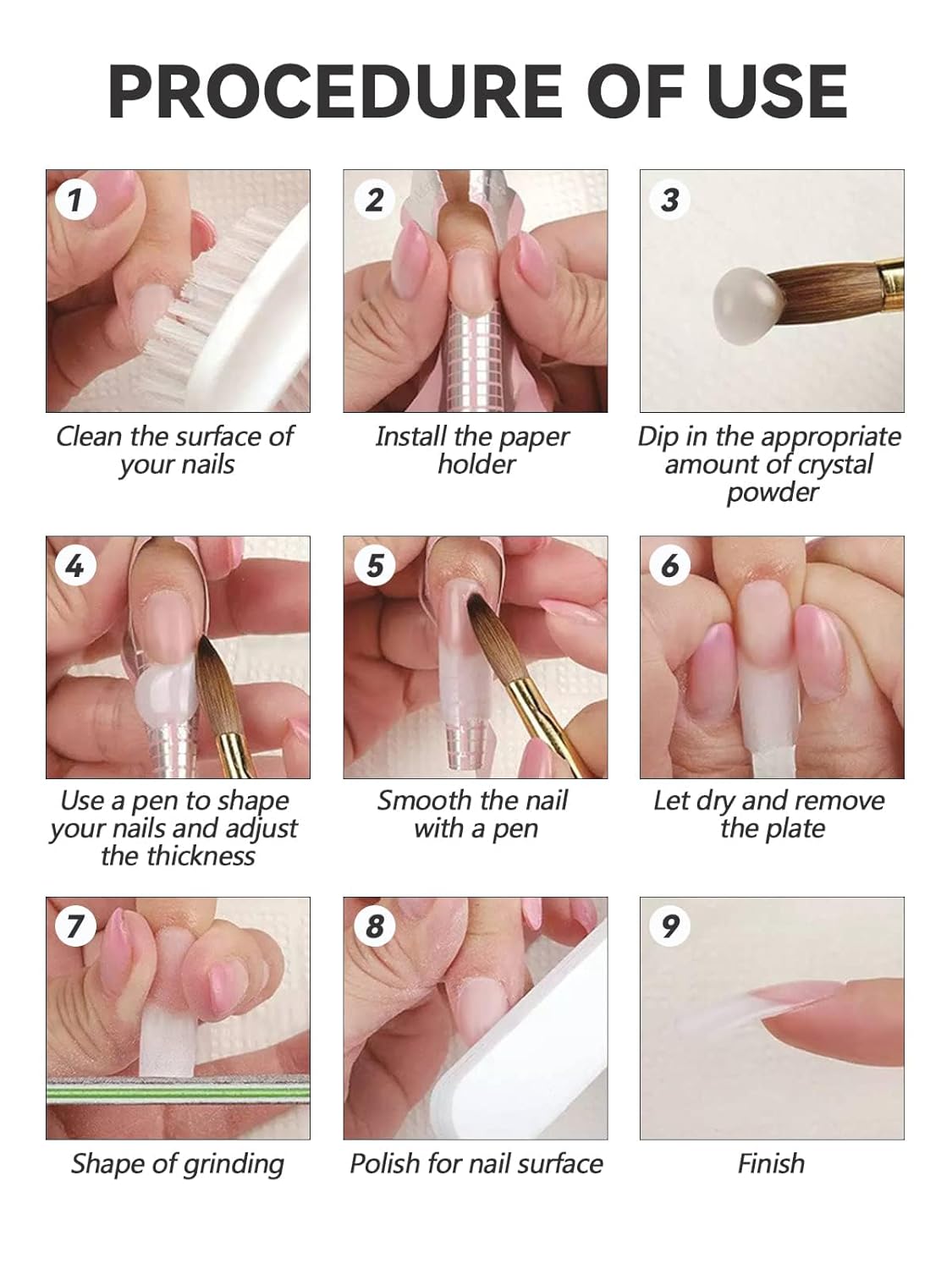 EBANKU Acrylic Powder Professional White Acrylic Nail Powder Long Lasting for 3D Fingernail Carving