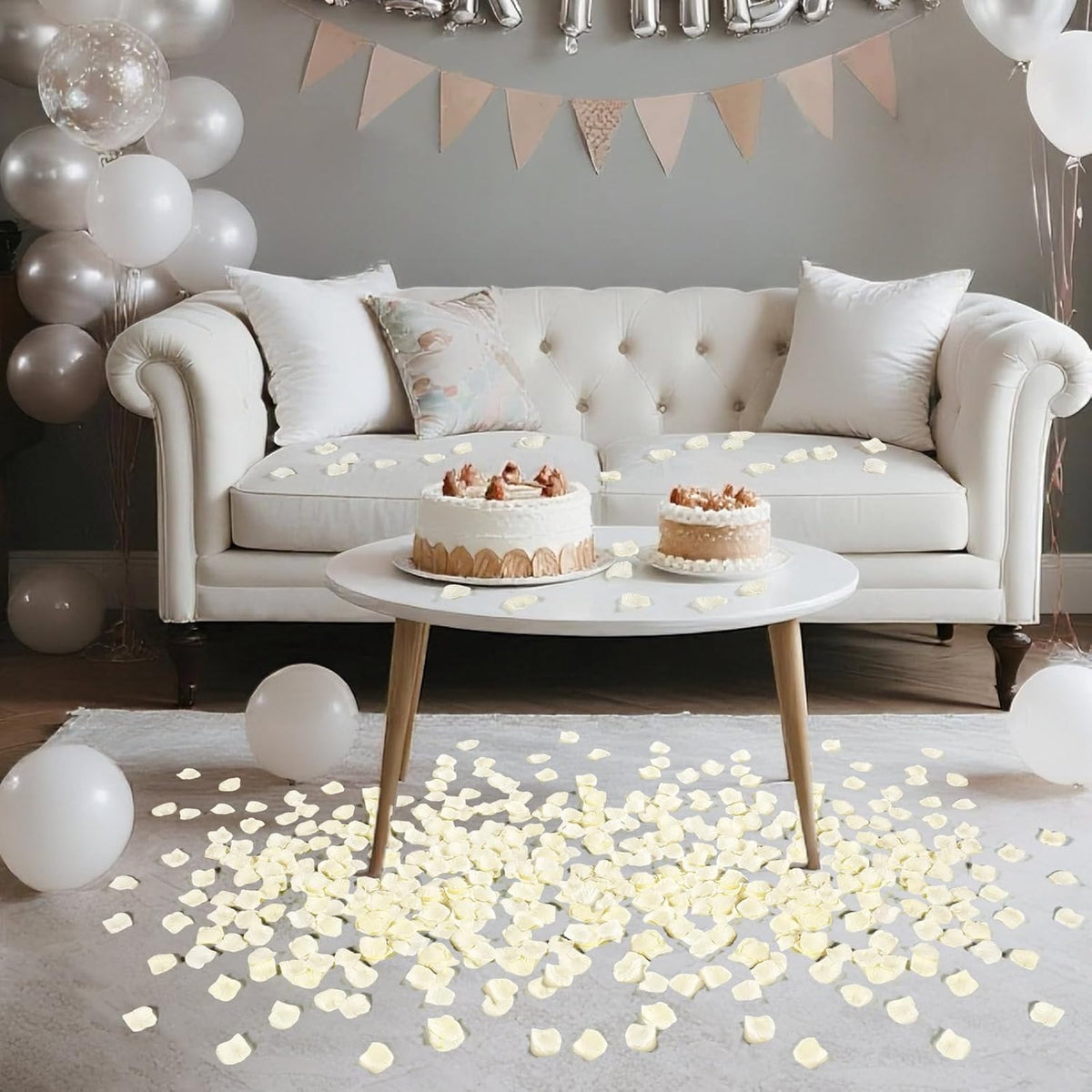 1000 Pcs Beige Rose Petals Artificial Silk Flower Petals Romantic Decorations for Wedding