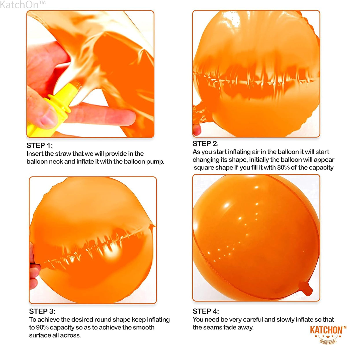 KatchOn, Big 22 Inch Orange Balloons - Pack of 6 | Mylar Balloons for Basketball Party Decorations