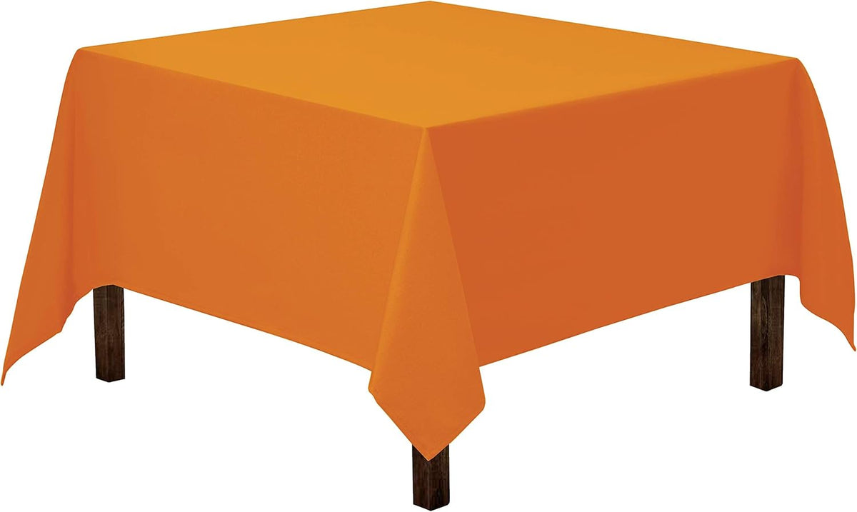 Gee Di Moda Square Tablecloth - 52 x 52 Inch Orange Table Cloth for Small Square or Round Tables