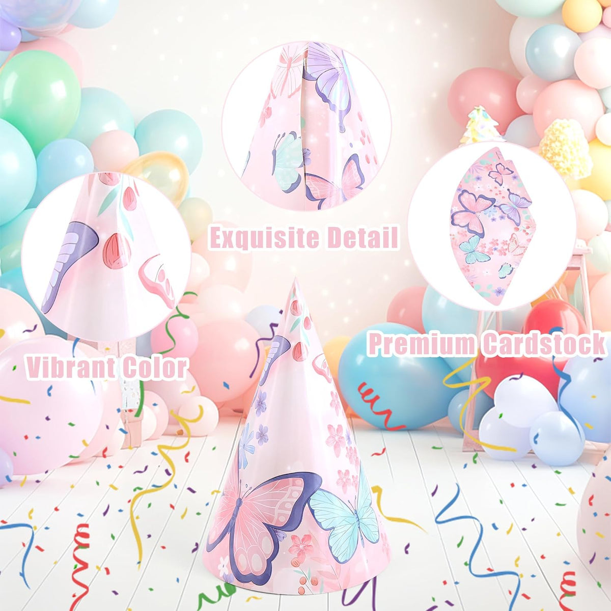 CANREVEL 12 PCS Party Hats for Kids and Adults, Party Headwear, Happy Birthday Hats, Birthday Party
