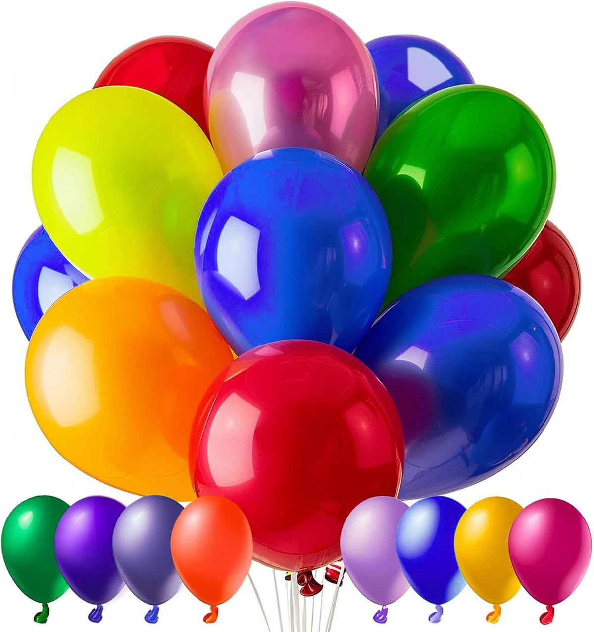 100 PCS Balloons, 12 Inch Assorted Colors Balloon & 10 Kinds of Color Balloons, Latex Balloon Bulk