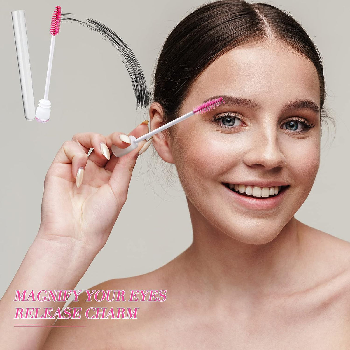 80 Pieces Disposable Mascara Brushes Tubes Set, 40 Pieces Empty Mascara Wand Tube with 40 Pieces
