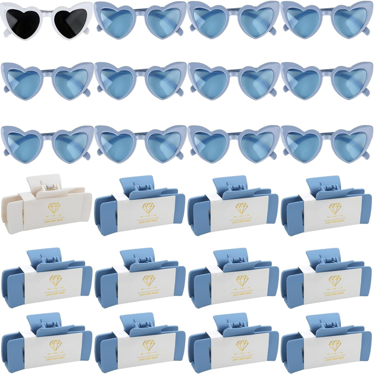 24pcs Bridesmaid Proposal Gifts 4.1inch Bachelorette Matte hair Claw Clip Sunglasses set of 12