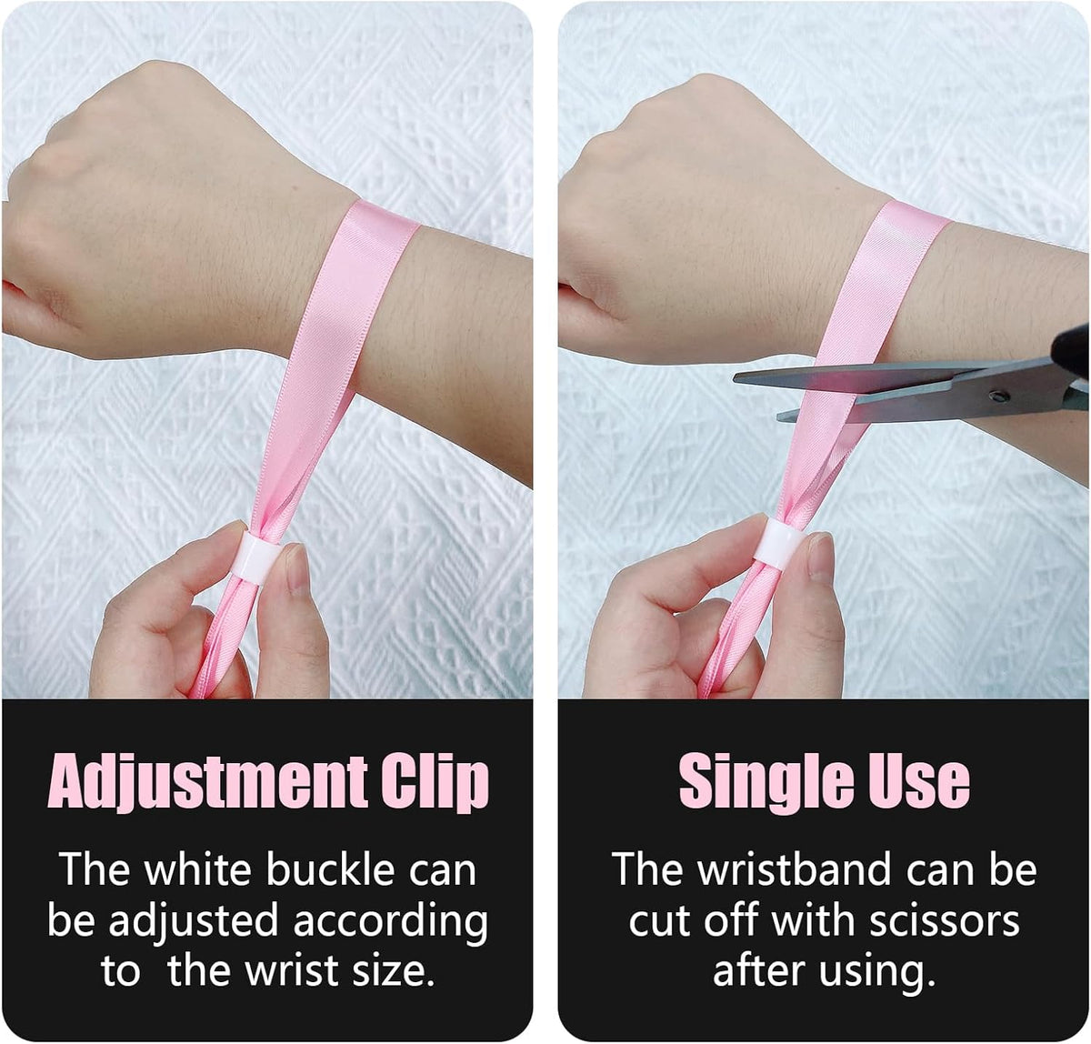 Green-Power America 100 Pcs Cloth Event Wristbands, Event Wristbands, Colored Wrist Bands for