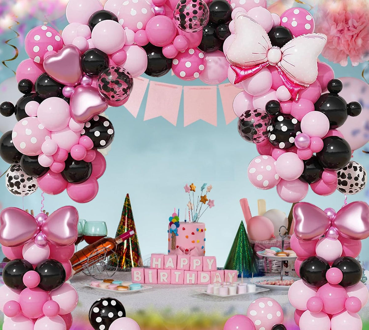 36 Inches Bow Foil Balloon Huge Bowtie Pink Balloon for Baby Shower, Wedding, Kids Theme Party
