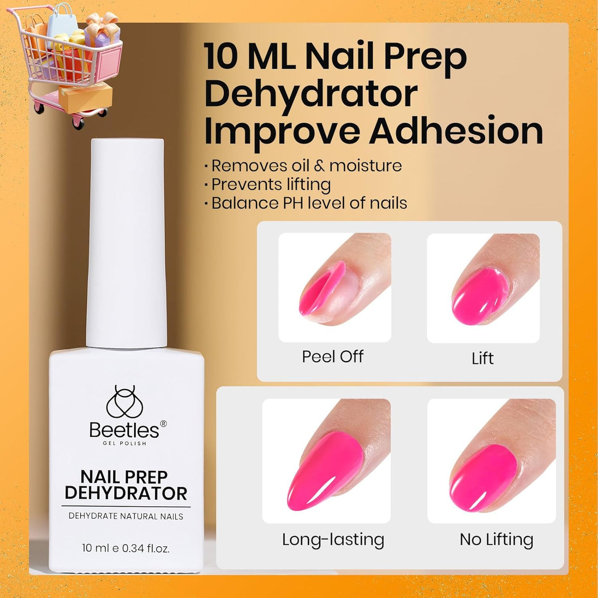 Beetles 9 In 1 Gel Nail Glue Nail Dehydrator Kit for Acrylic Nails Acid Free & Hema-Free