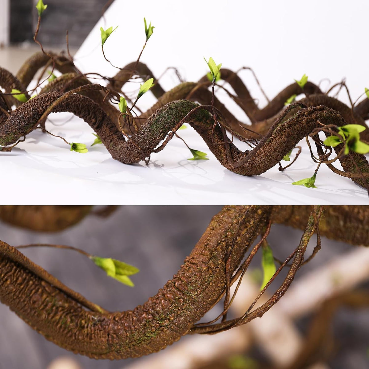 Bendable 63in Artificial Tree Twigs Cane Vine Branches Fake Plants Trunk Garland with Leaves for