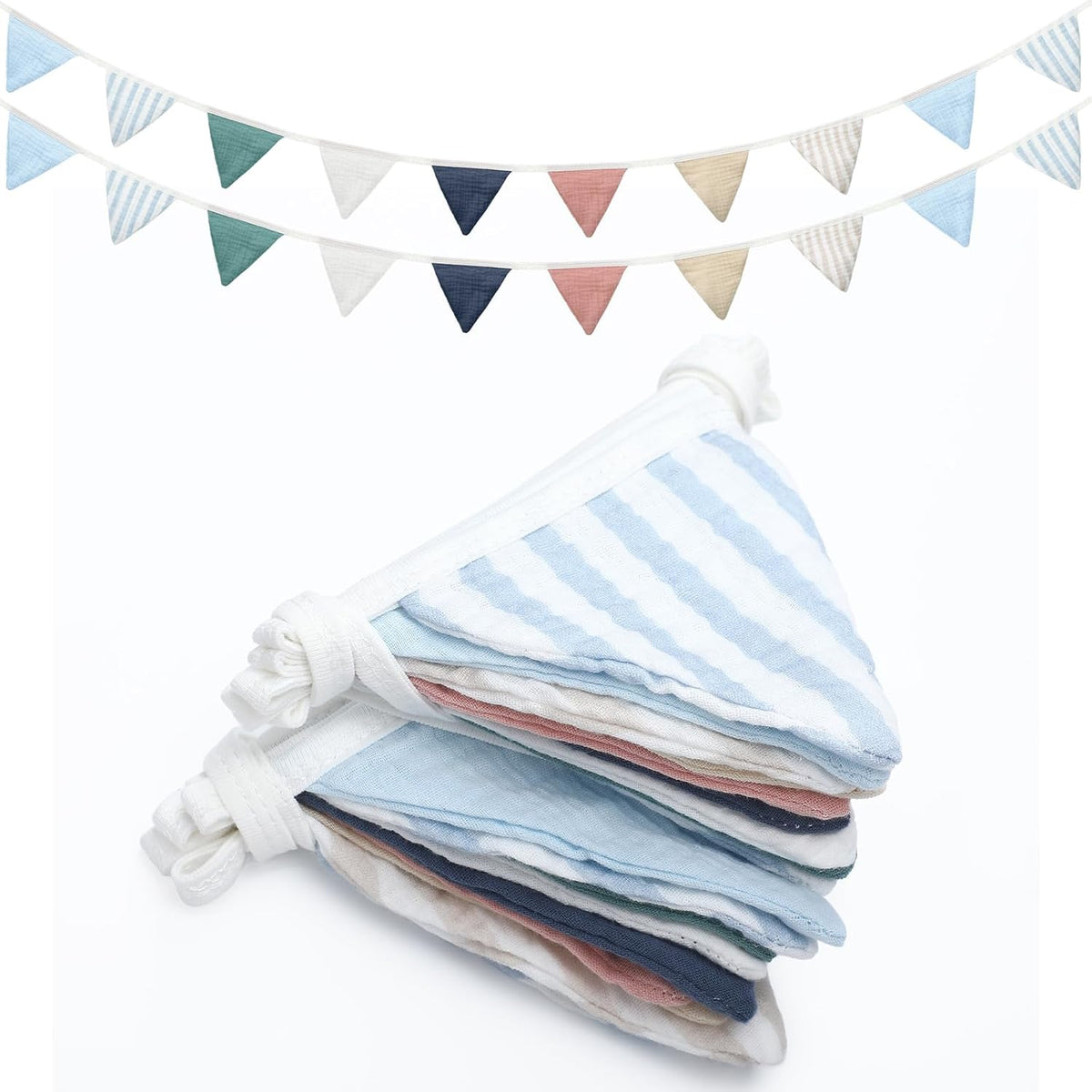 Oudain 15.5 ft Pennant Banner Flags, 2 Pcs Nursery Garland Triangle Bunting Flag Baby Banner for