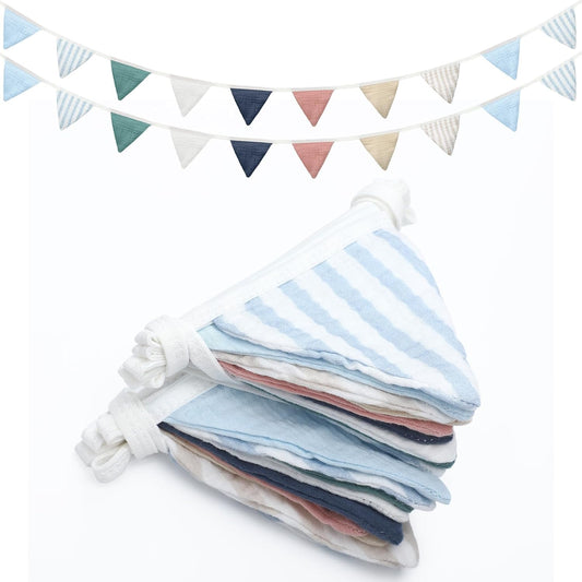Oudain 15.5 ft Pennant Banner Flags, 2 Pcs Nursery Garland Triangle Bunting Flag Baby Banner for