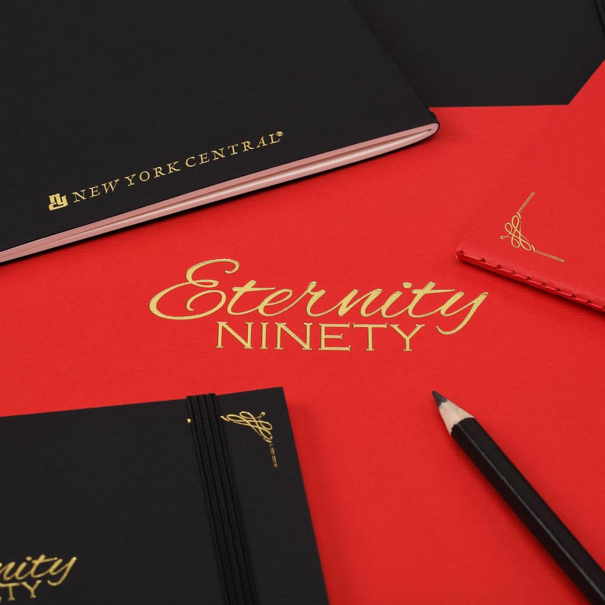 New York Central Eternity Ninety Flat Book- 4x6" Sketch Watercolor Journal, Pack of 10- Black Soft