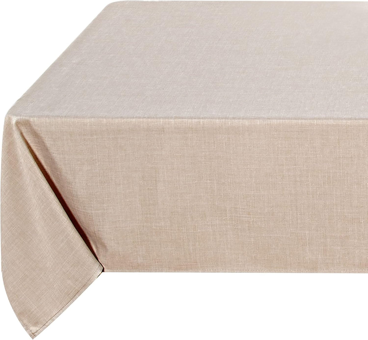 Fitable Beige Faux Linen Tablecloth 54 x 78 Inch - Wrinkle Resistant Fabric Rectangle Table Cloth
