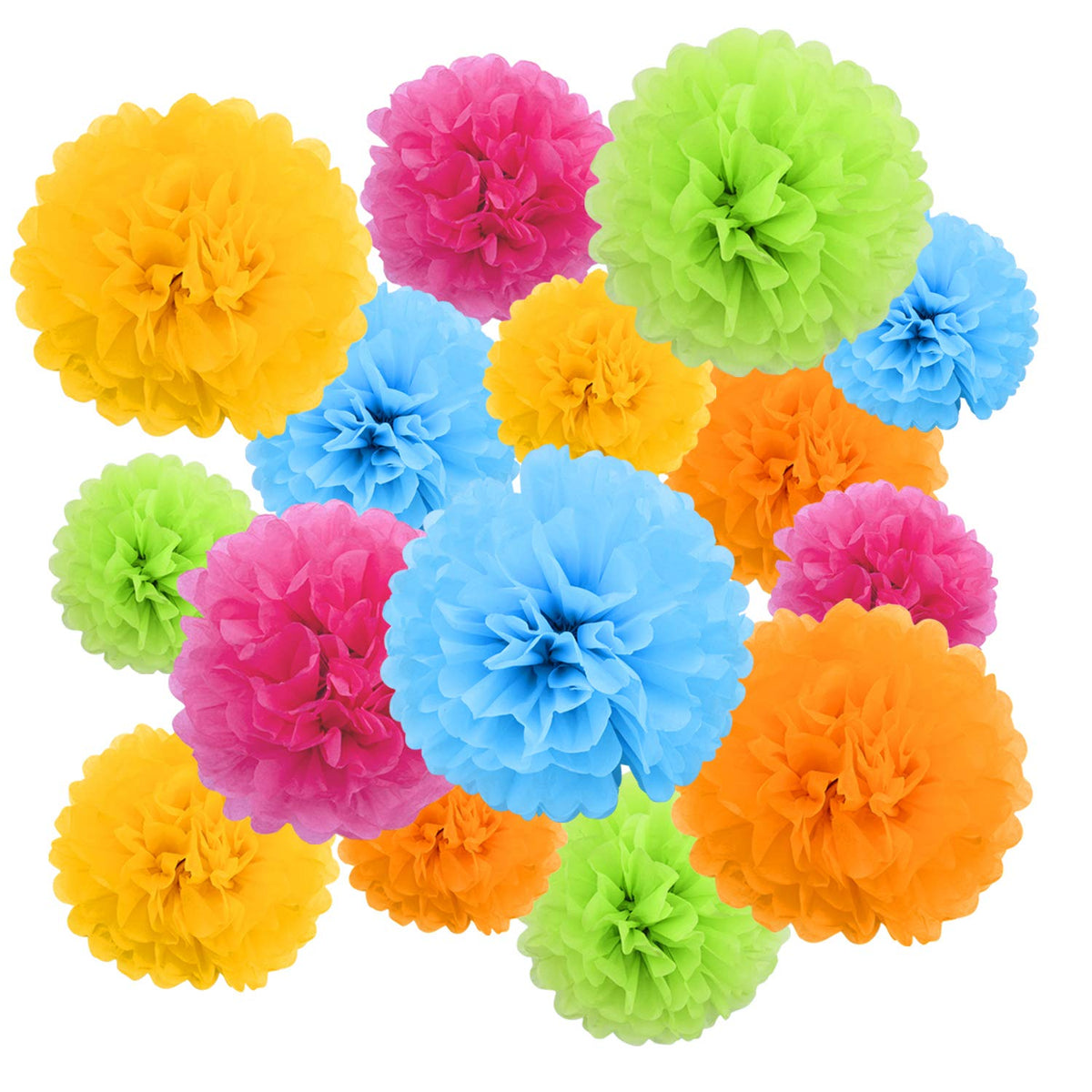 Livder Paper Flowers Bright Colorful Tissue Paper Pom Poms for Party Birthday Wedding Christmas