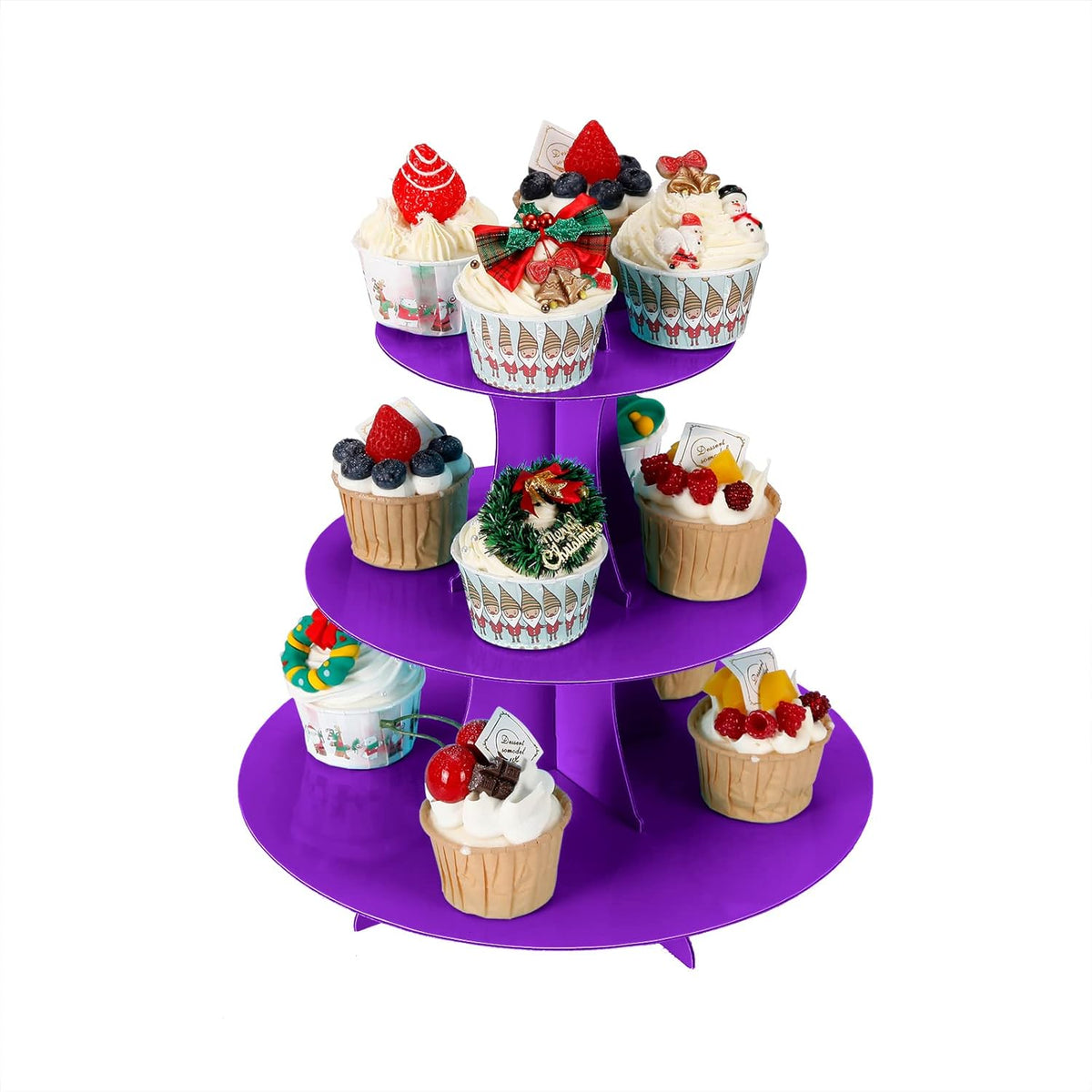 2Pcs 3-Tier Cupcake Stand, Cake Stand holder, Tiered DIY Cupcake Stand Tower for Dessert Table